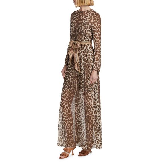 NWT Zimmermann Leopard Print Long-Sleeve Maxi-Dress SIZE 3 / US 10 $1050 - Picture 2 of 15